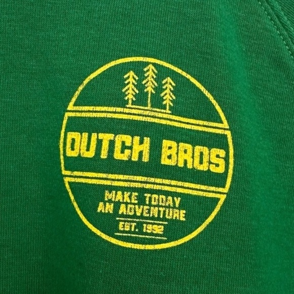Dutch bros GREEN Cropped Crewneck ‘MAKE TODAY AN ADVENTURE’ MEDIUM EST. 1… - Picture 5 of 6